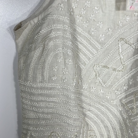 Calypso St. Barth | NWT White Sachi Sleeveless Mini Linen Dress~L - Picture 3 of 7